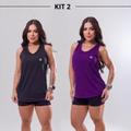 KIT 2 Regata Lisas Dry Costas Nadador Academia Esportivo Fitness Tapa BumBum