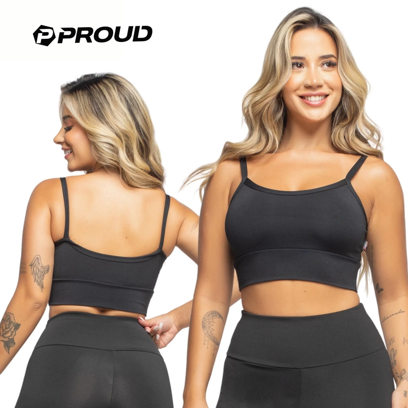 Top Fitness Alcinha sem Bojo Suplex Toper Cropped Academia Corrida Yoga Preto Esportivo Sutiã