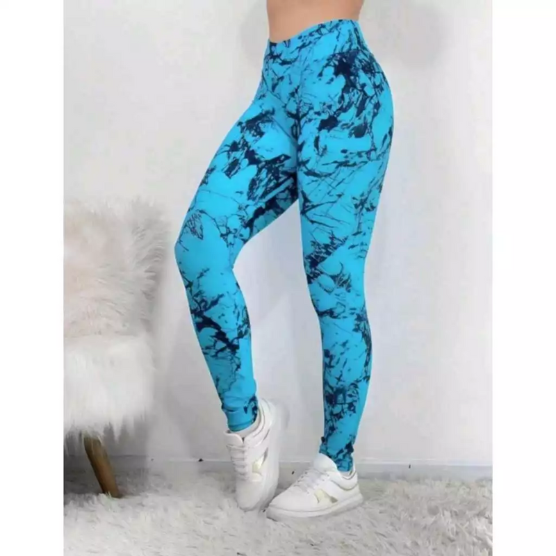 Calça Legging Marmorizada rajada fitness academia
