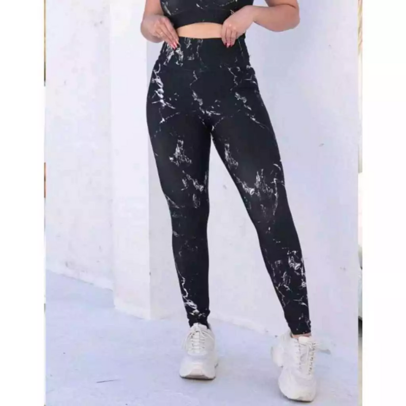 Calça Legging Marmorizada rajada fitness academia