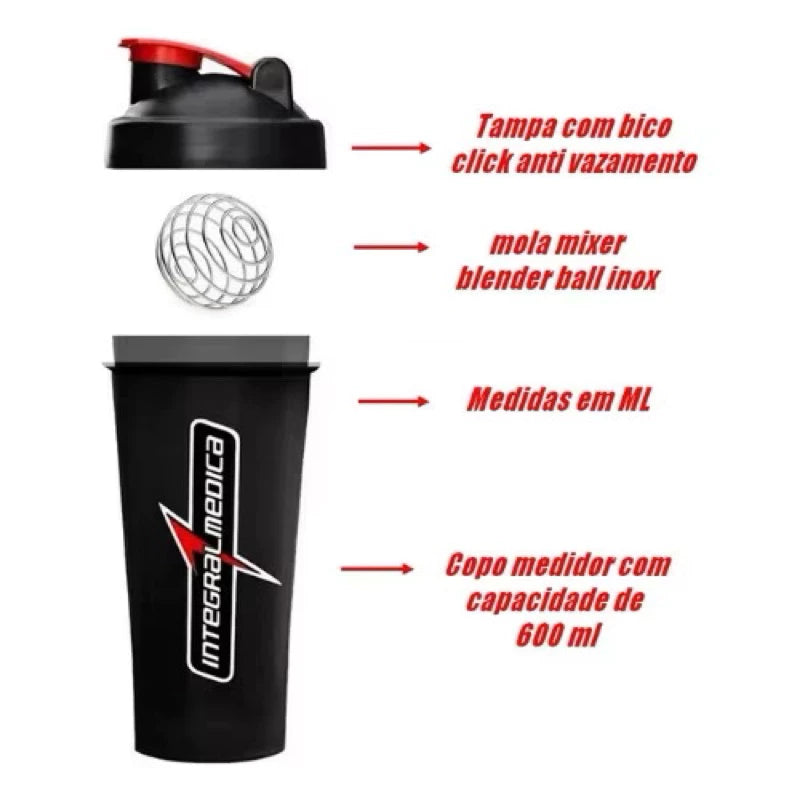 Coqueteleira IntegralMédica 600ml - Com mola inox